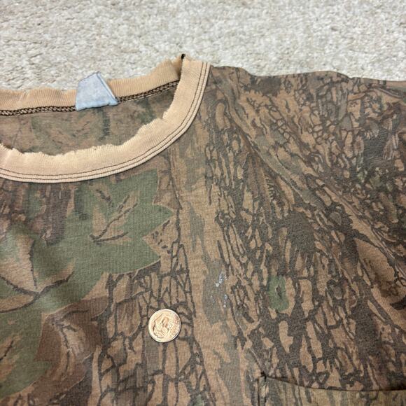 Vintage Real Tree Camo Single Stitch Distressed T Shirt Men's XL - Picture 10 of 11